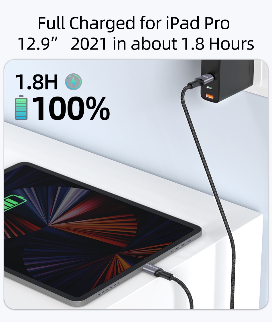 Rocoren Usb Type C To Usb C Cable Pd A Fast Charging Charger Usbc