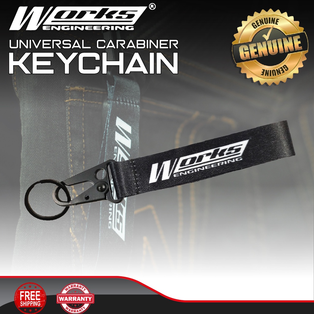 Works Engineering Universal Carabiner Keychain With Wrist Strap Works