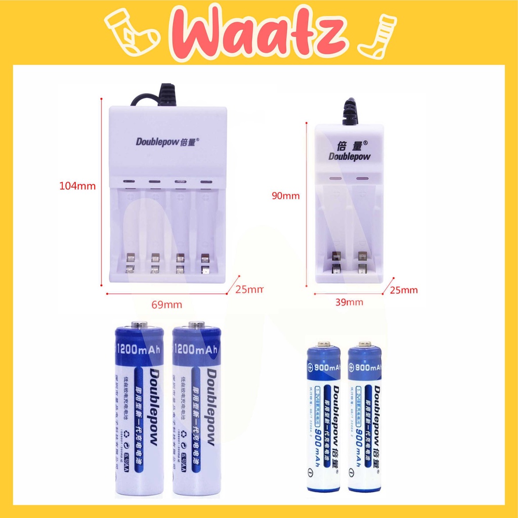 BAT6 Doublepow AA AAA 1 2V Ni MH Rechargeable Battery 900mAh 1200mAh