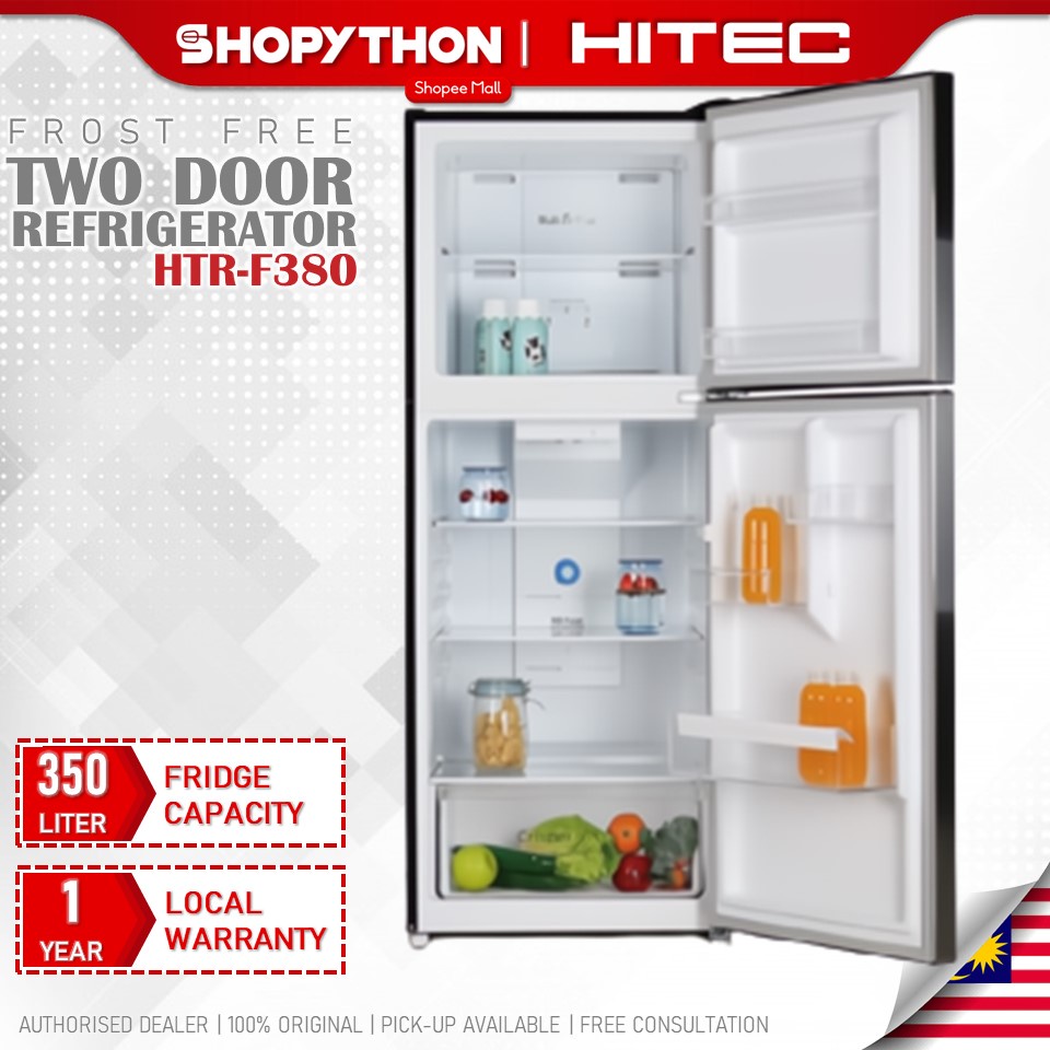 HITEC 2 Door Fridge 350L Refrigerator Freezer Peti Sejuk Frost