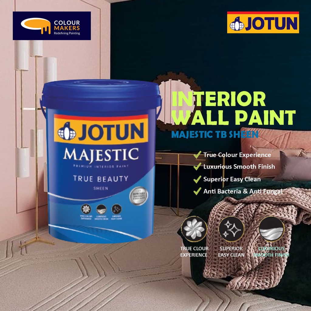 Jotun Majestic True Beauty Sheen L Part Cat Dinding Dalam Rumah