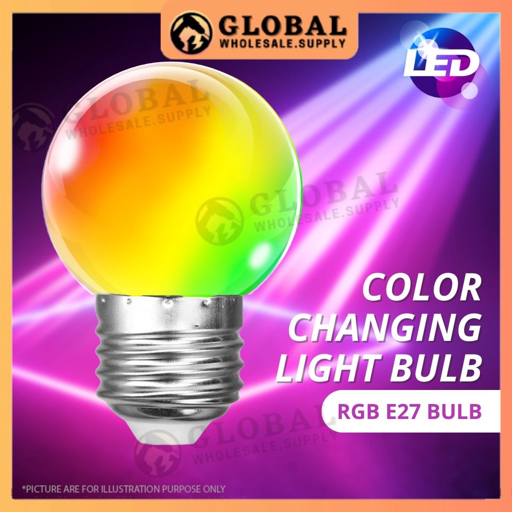 G45 E27 Colorful Bulb Mentol Berwarna Mentol Raya Warna Warni LED Multi