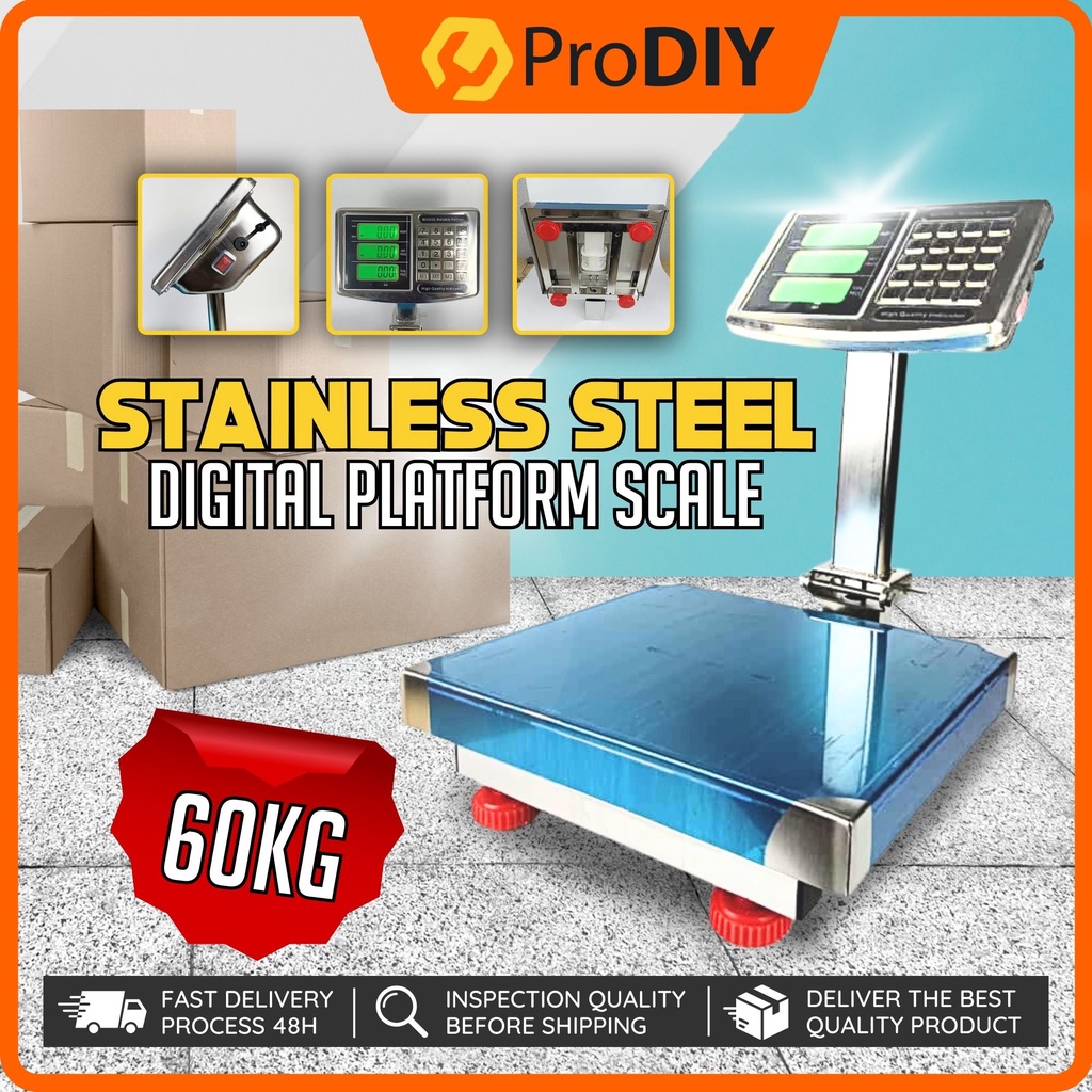 Stainless Steel Digital Platform Scale 60kg Foldable Charging Scale