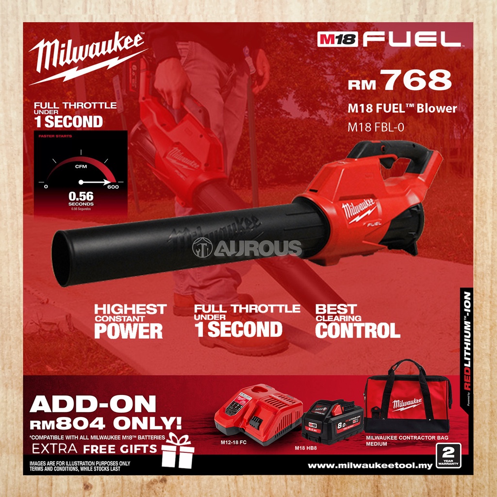 Milwaukee M Fuel Blower M Fbl Bare Tool Shopee Malaysia