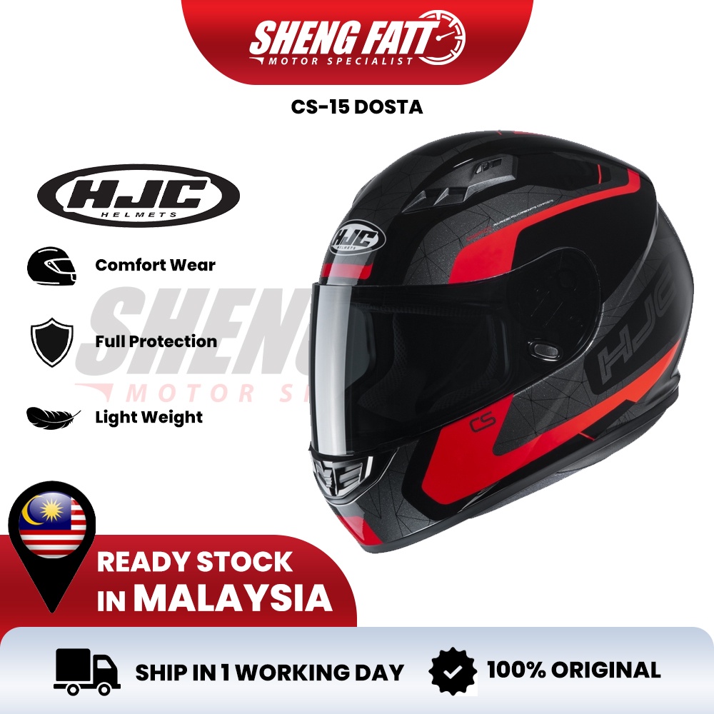 HJC CS 15 DOSTA MC1 Full Face Helmet Motor Visor Topi Keledar