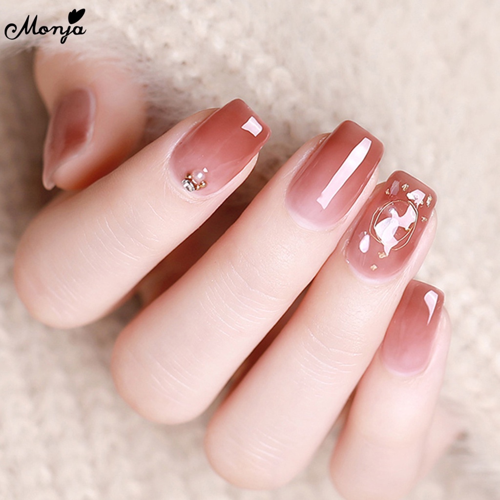 Monja Milky Jelly White Nude Gel Polish Translucent Manicuring Uv Led