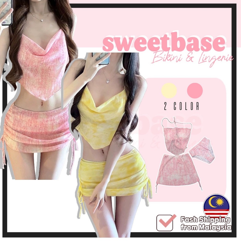 Sweetbase 3pcs Korean Style Bikini Woman Swimsuit Swimwear Bikini Malaysia Ready Stock 现货韩系泳装