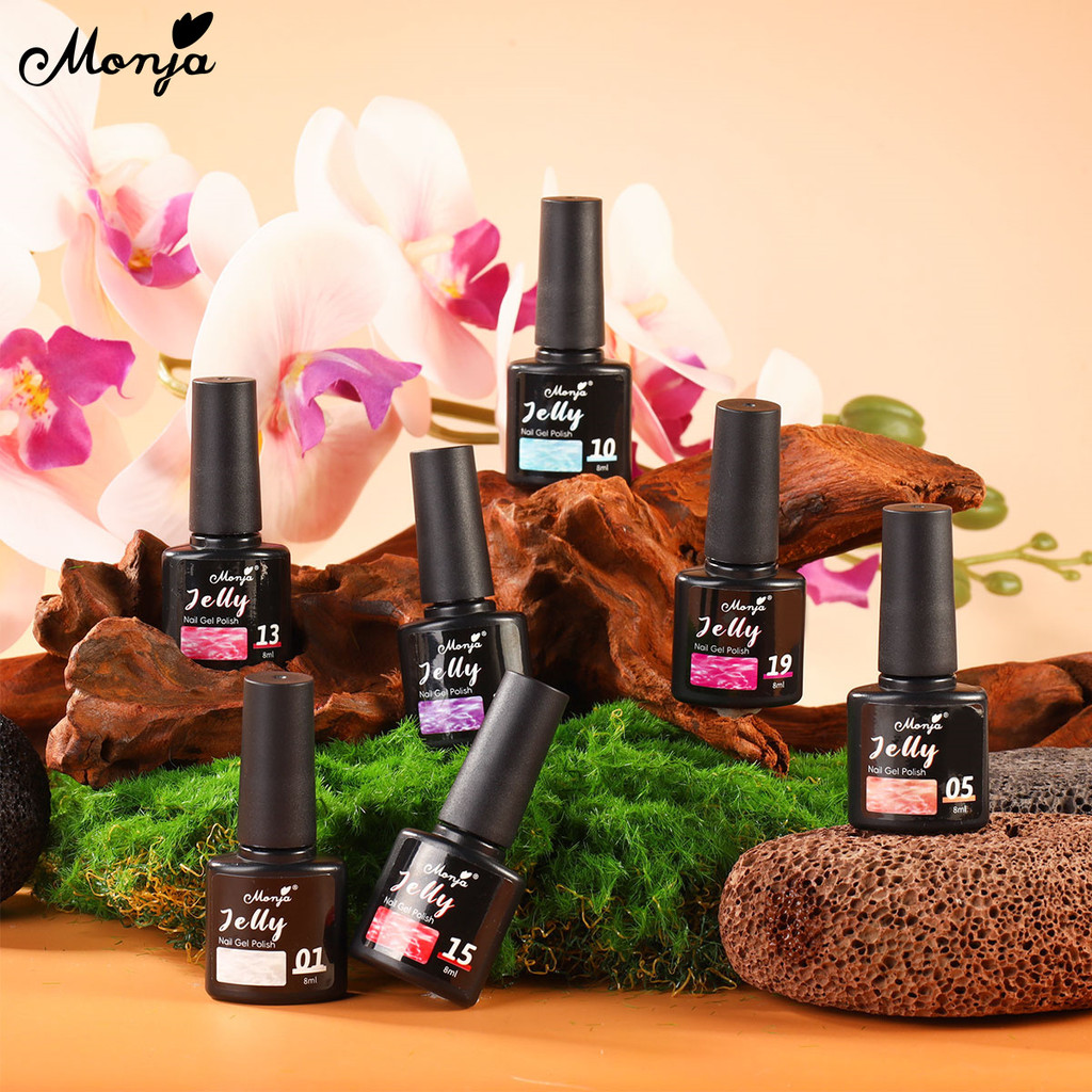 Monja Ml Colors Jelly Nail Gel Polish Ice Translucent Nude Pink