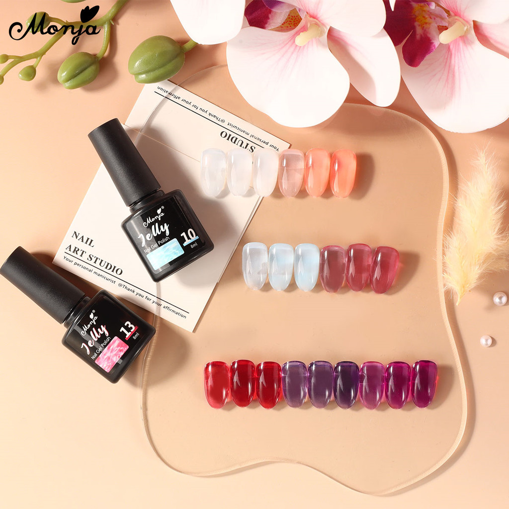 Monja Ml Colors Jelly Nail Gel Polish Ice Translucent Nude Pink