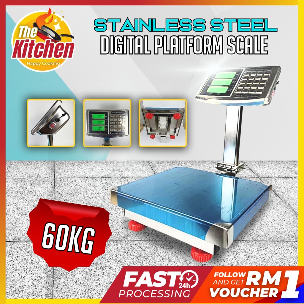 Stainless Steel Digital Platform Scale 60kg Foldable Charging Scale