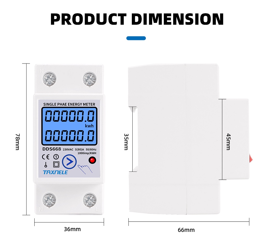 Dds Dds Din Rail Lcd Backlight Single Phase Energy Meter Kwh