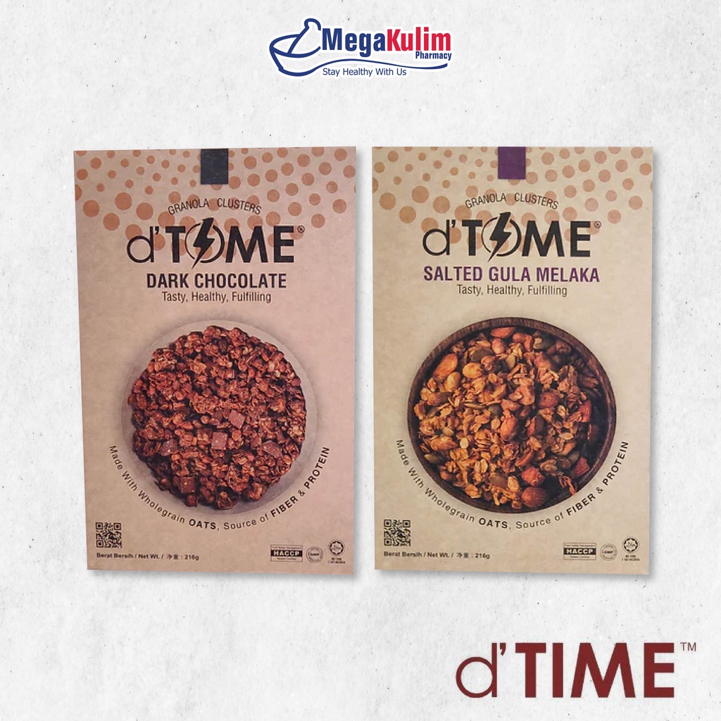 D Time Granola Clusters 216g Dark Chocolate Salted Gula Melaka