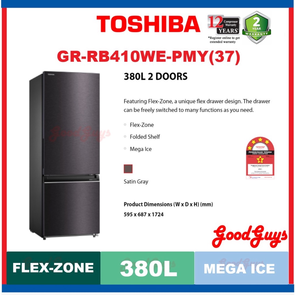 Toshiba Gr Rb We Pmy L Doors Inverter Refrigerator Satin