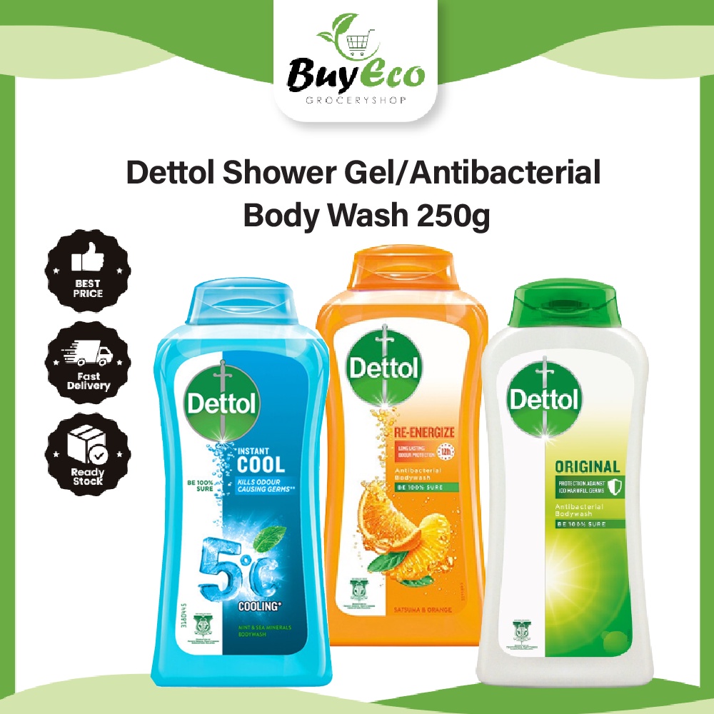 Dettol Shower Gel Antibacterial Body Wash 250g Shopee Malaysia