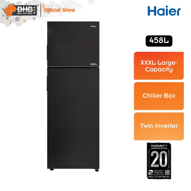 Haier HRF 458IHM 458L 2 Door Refrigerator Twin Inverter 5 Star Energy