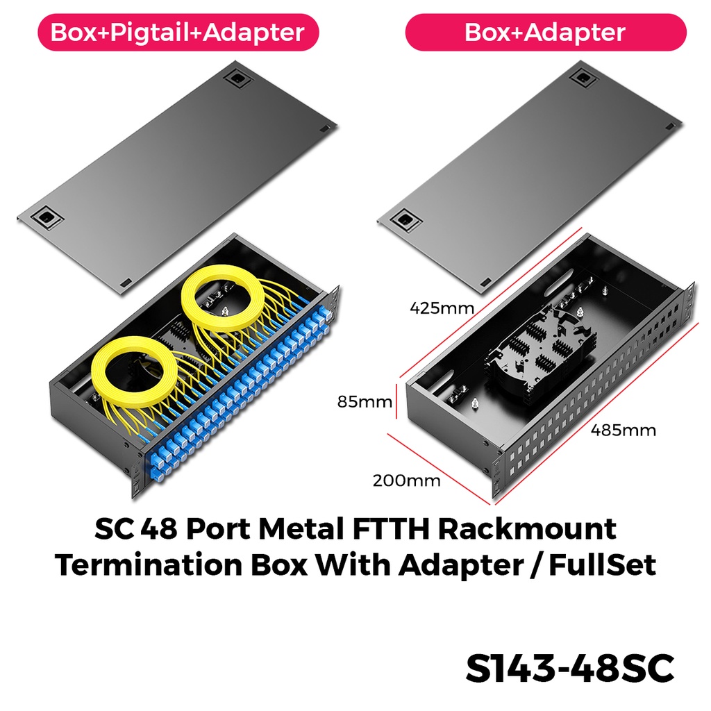 SC 4 8 12 24 48 Ports Metal FTTH Wallmount Termination Box