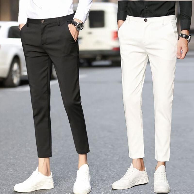 High Quality Slim Fit Suit Pants For Men British Workwear Suit Casual