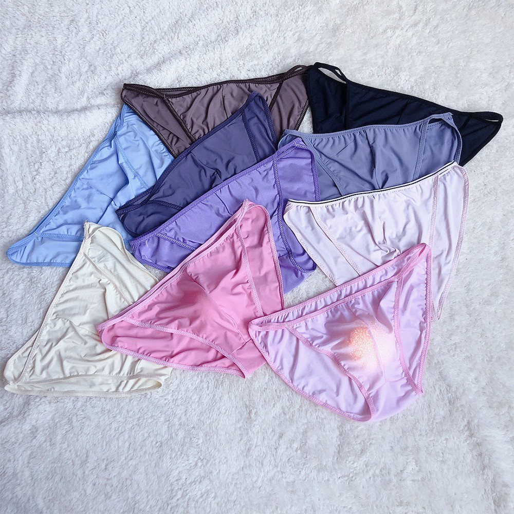 24H Ship Men Ice Silk Sheer Bulge Pouch Bikini Briefs Thongs