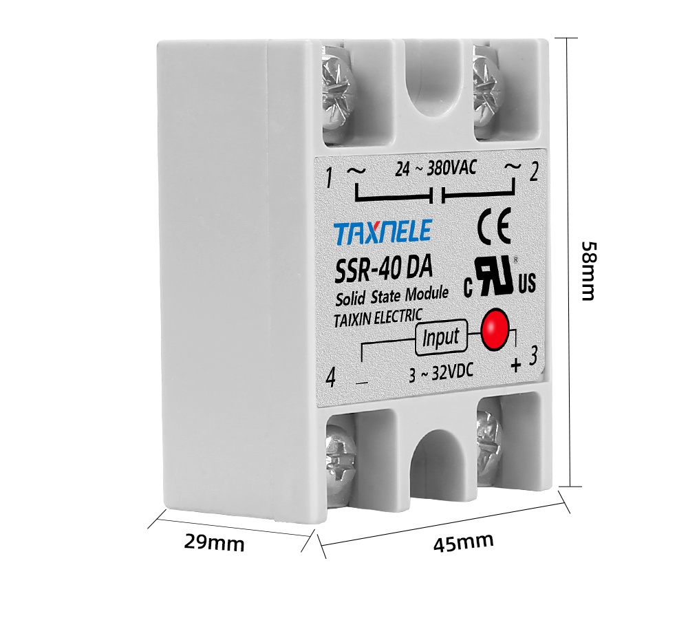 Single Phase Solid State Relay SSR 40DA SSR 25DA SSR 10DA DC To AC 3