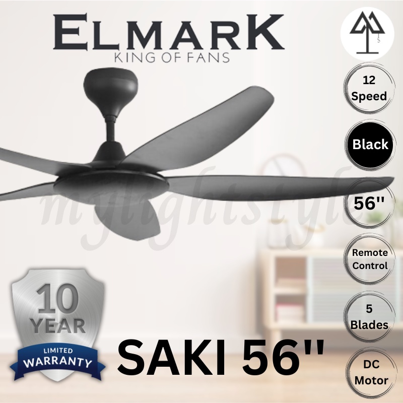 Elmark Saki Inch Ceiling Fan With Remote Control Kipas Kayu Dc Motor