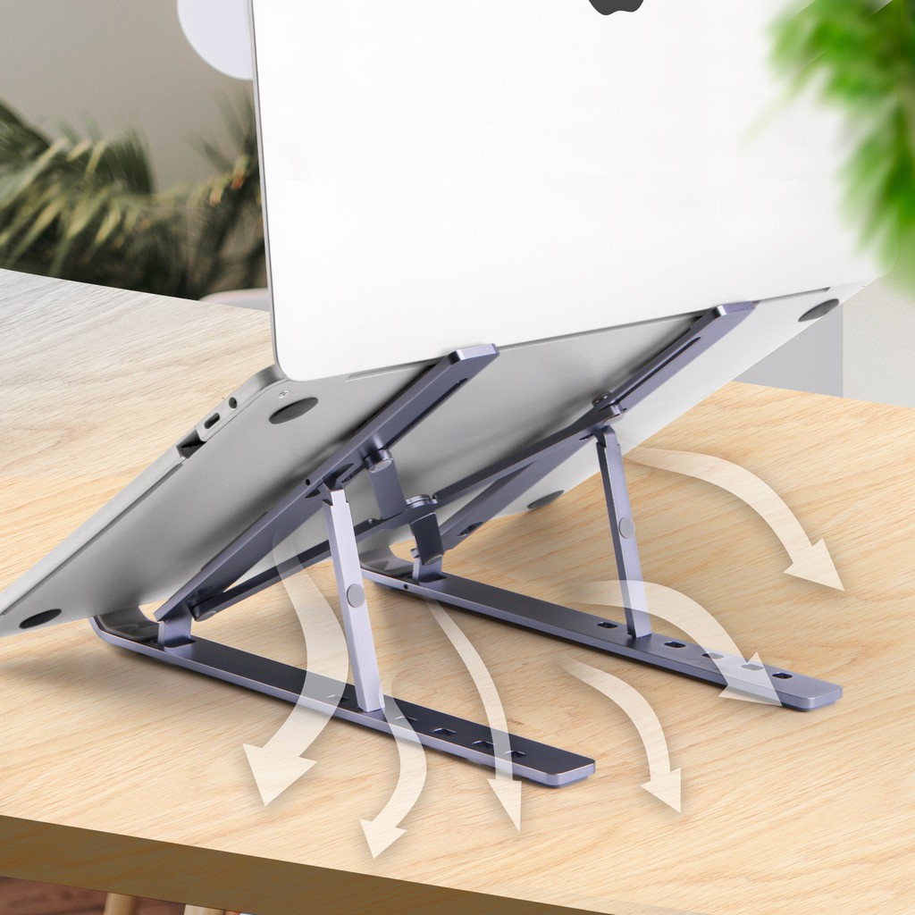 Goojodoq Laptop Stand Aluminum Foldable Position Adjustable Height