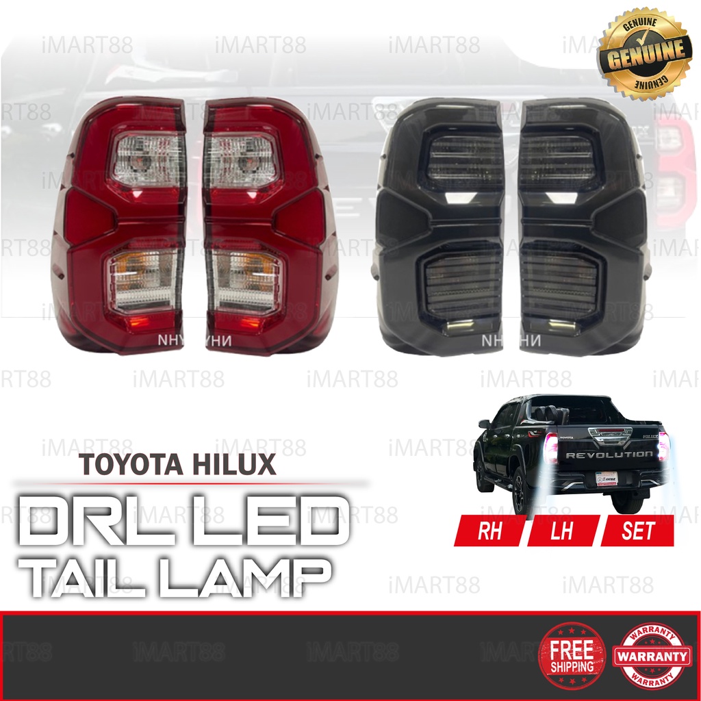 TOYOTA HILUX REVO ROCCO 2015 2020 SMOKE RED CLEAR LED Tail Light