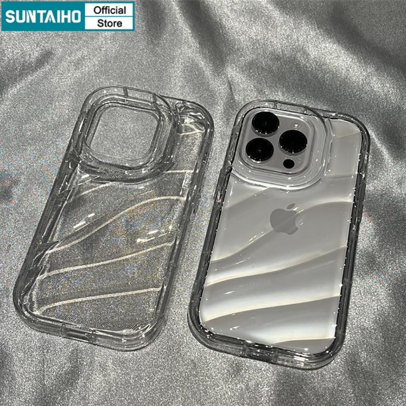 Suntaiho Anti Fouling Transparent Wavy Bumper Casing Silicone Soft