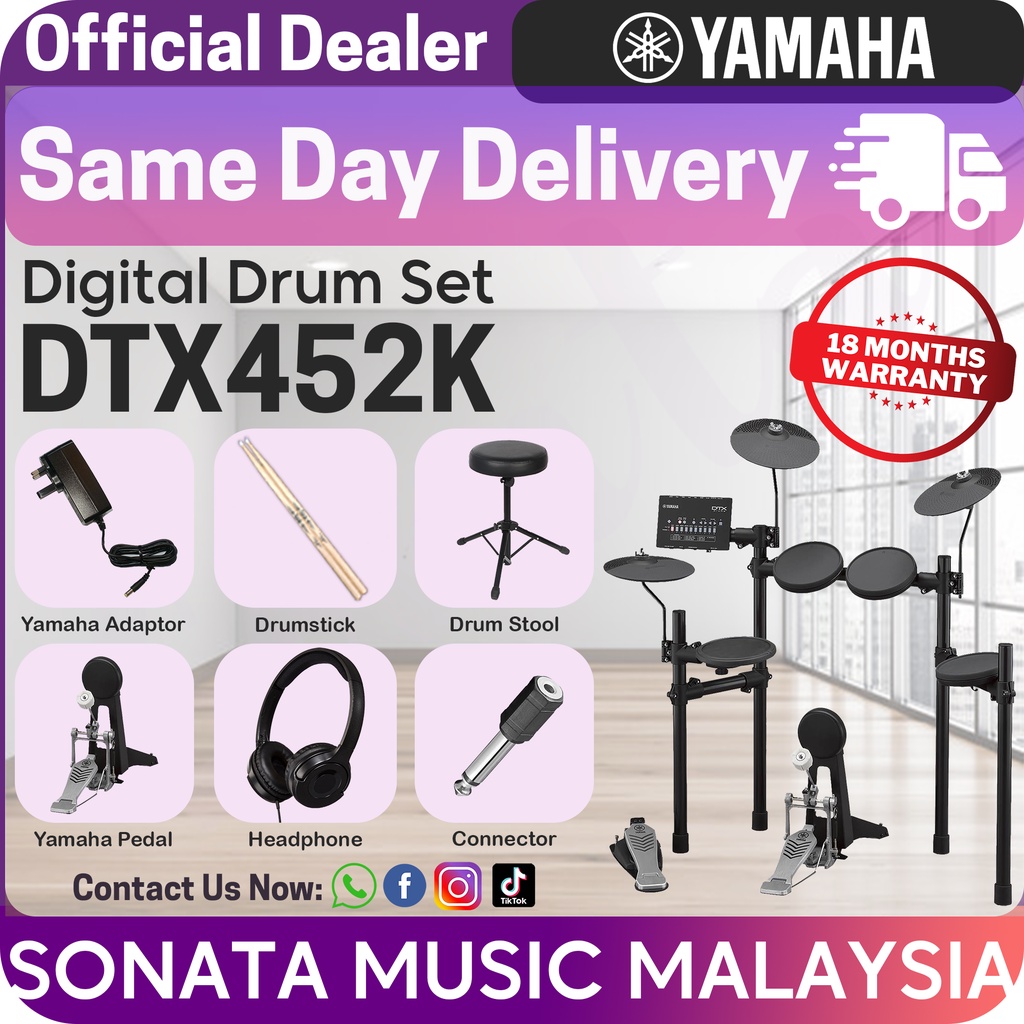 Yamaha Digital Electronic Drum Kit Bundle Set Dtx K Package A