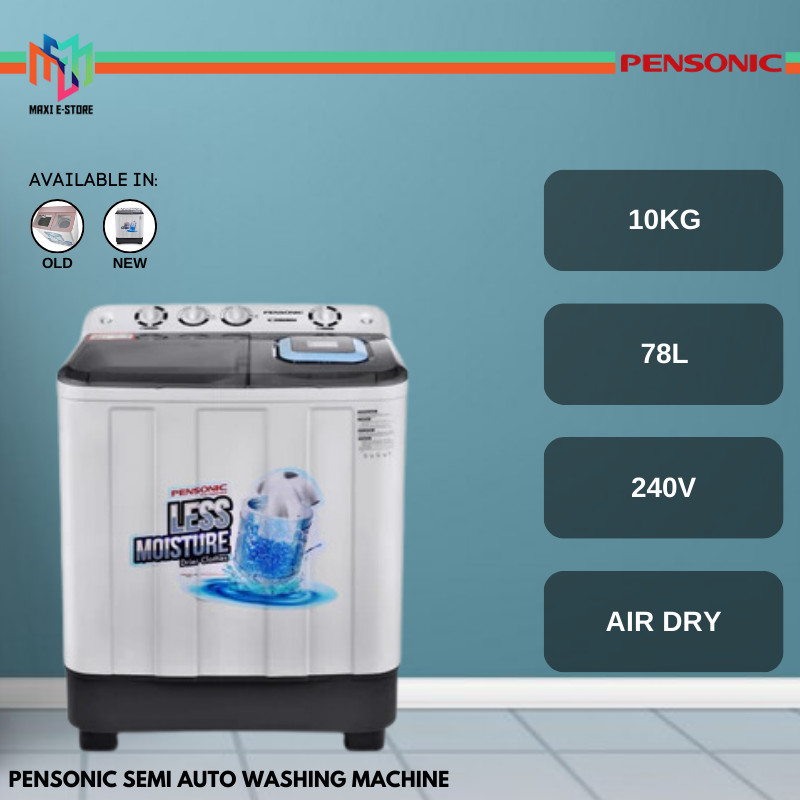 Pensonic PWS 1005G 10KG Stainless Steel Drum Semi Auto Washing Machine