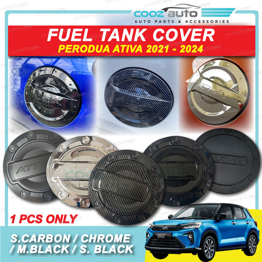 Perodua Ativa 2021 2024 Carbon Chrome Fuel Tank Cover Fuel Cap Shining