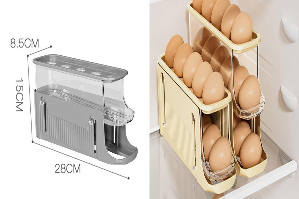 Cowboy Restaurant Egg Holder 3 Layer Rolling Egg Rack 3 Tier Automatic