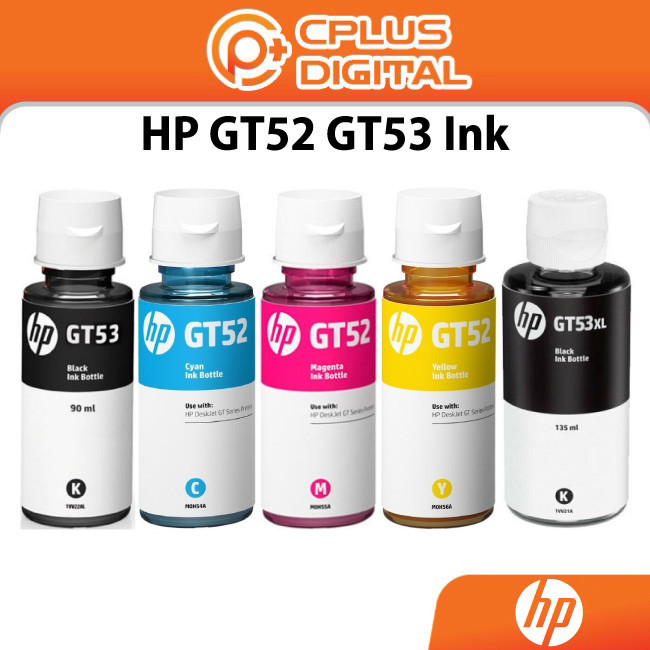 HP Original Refill Ink Colour GT52 GT53 Black Cyan Magenta Yellow