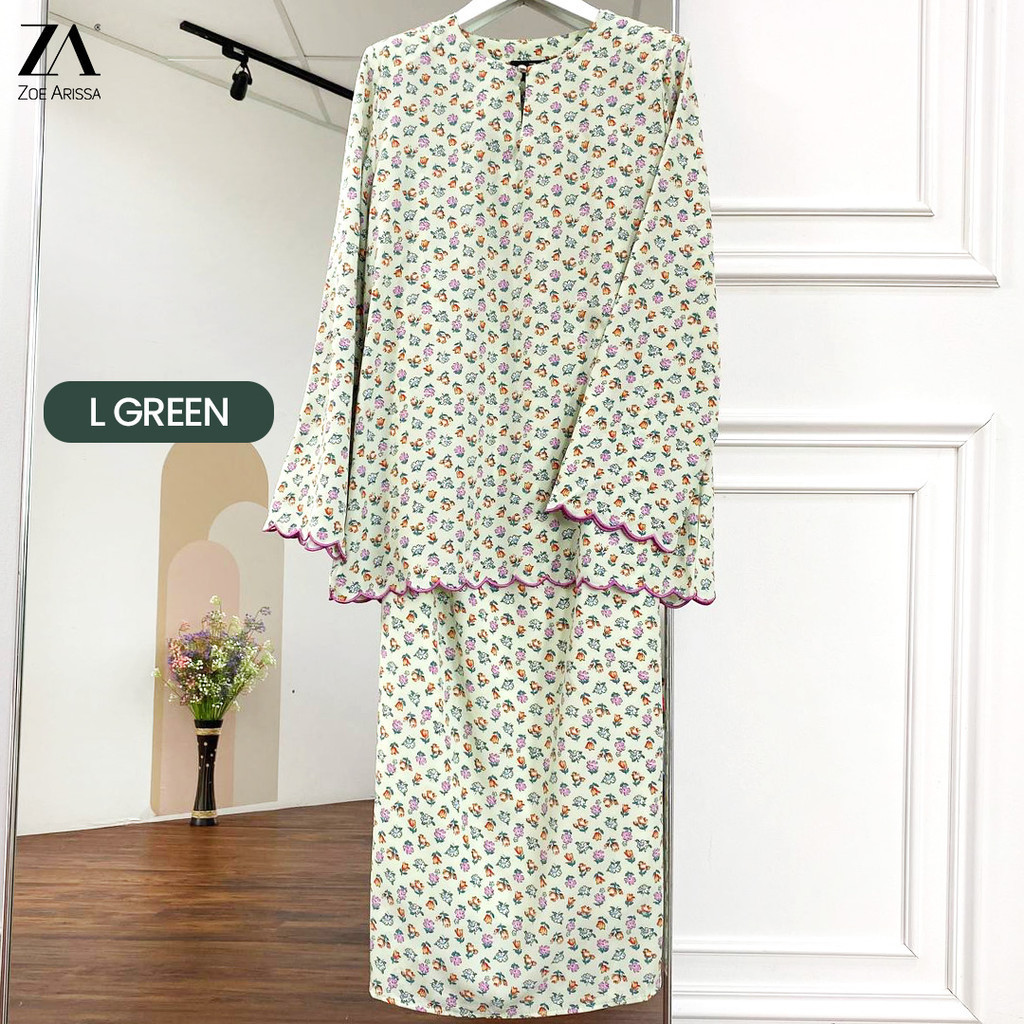 Zoe Arissa Baju Kurung Kedah Opah Sulam Floral Kurung Sulam Floral