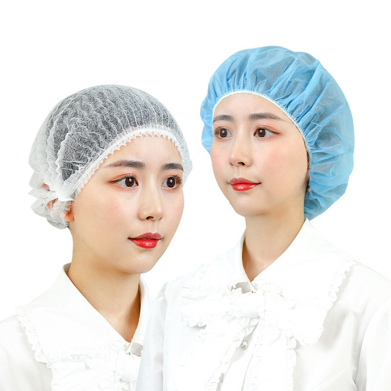 Disposable Non Woven Hair Net Clip Cap Bouffant Cap Strip 100 Pcs