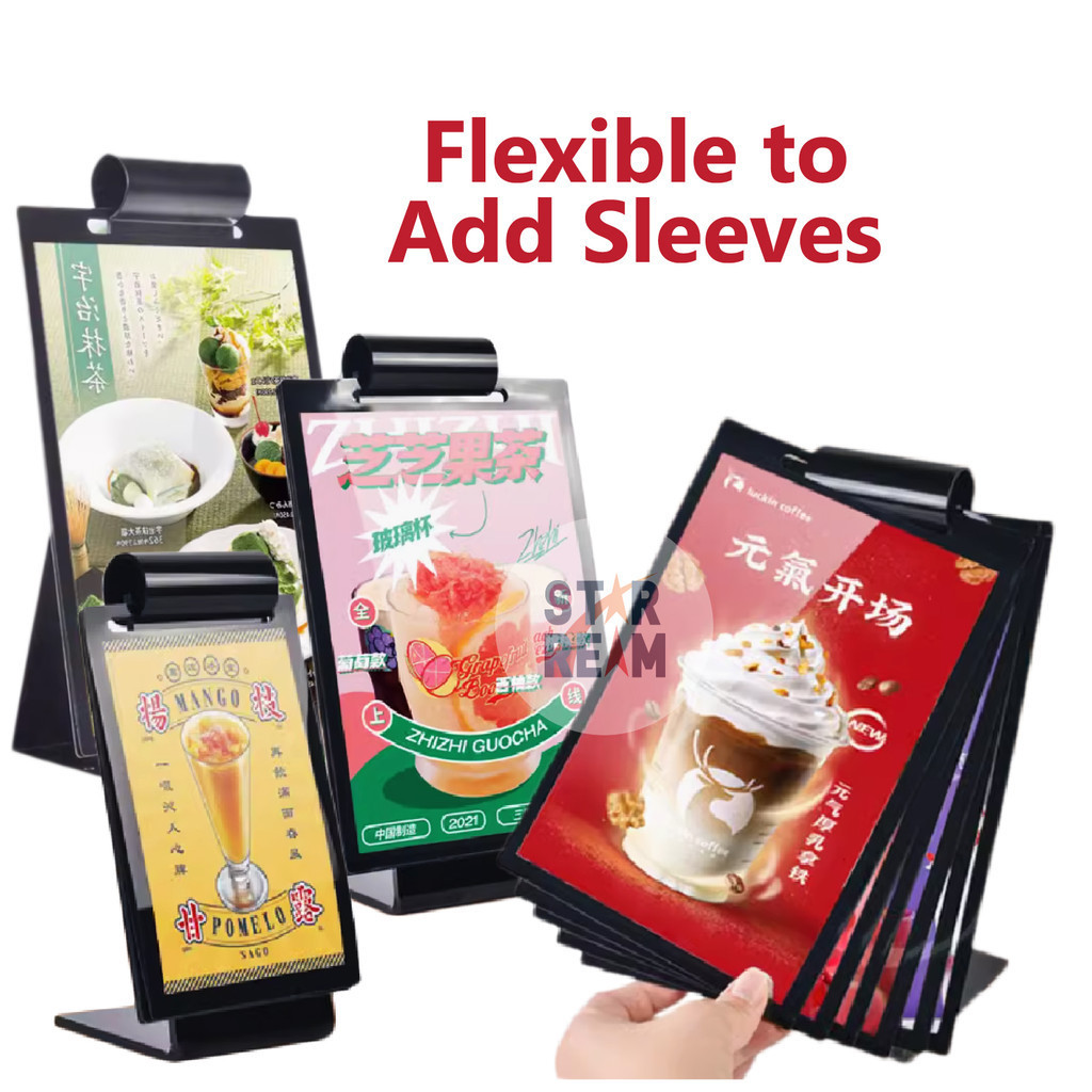 Sleeves Adjustable Table Menu Stand PVC A4 A5 A6 Flip Menu Stand