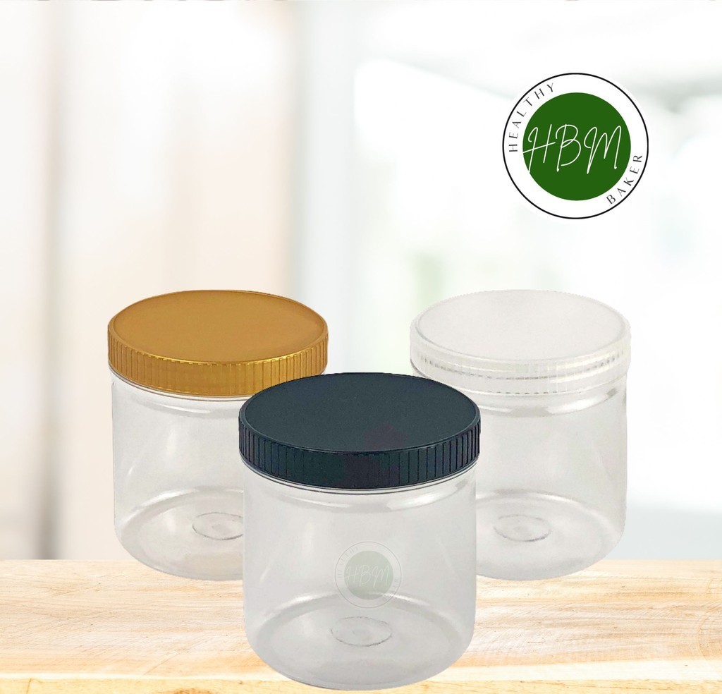 READY STOCK SP 230 HIGH QUALITY PET JAR WITH CAP BLACK GOLD WITH