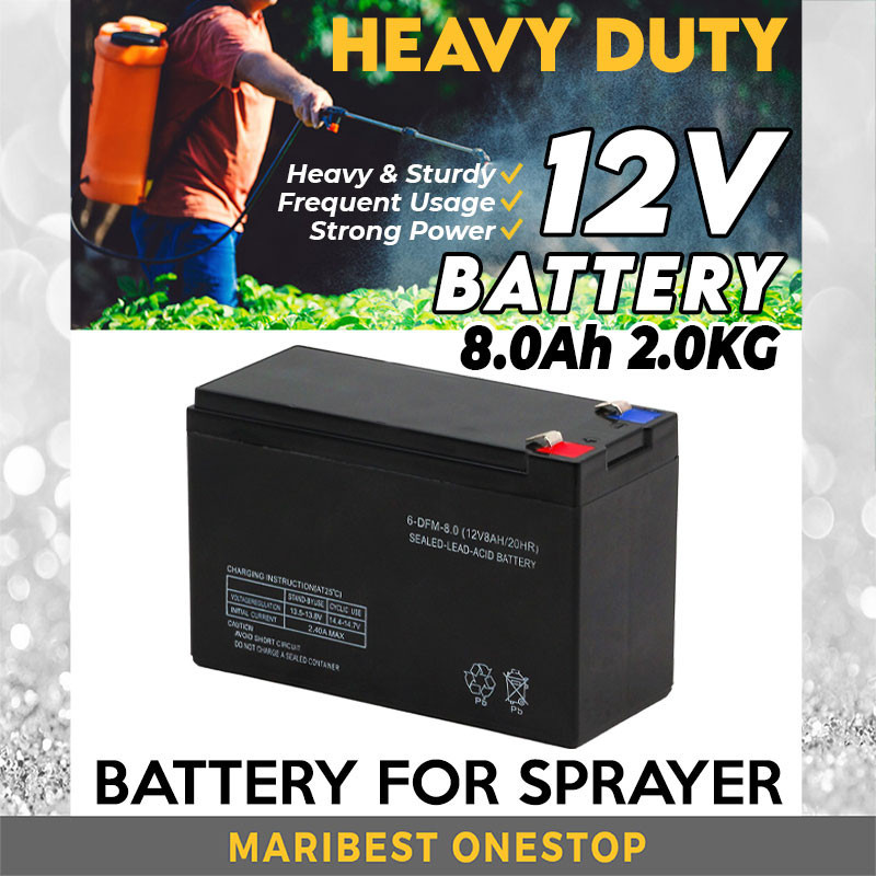 12V 8 0Ah Battery For Sprayer Pump Knapsack Sealed Lead Acid Battery