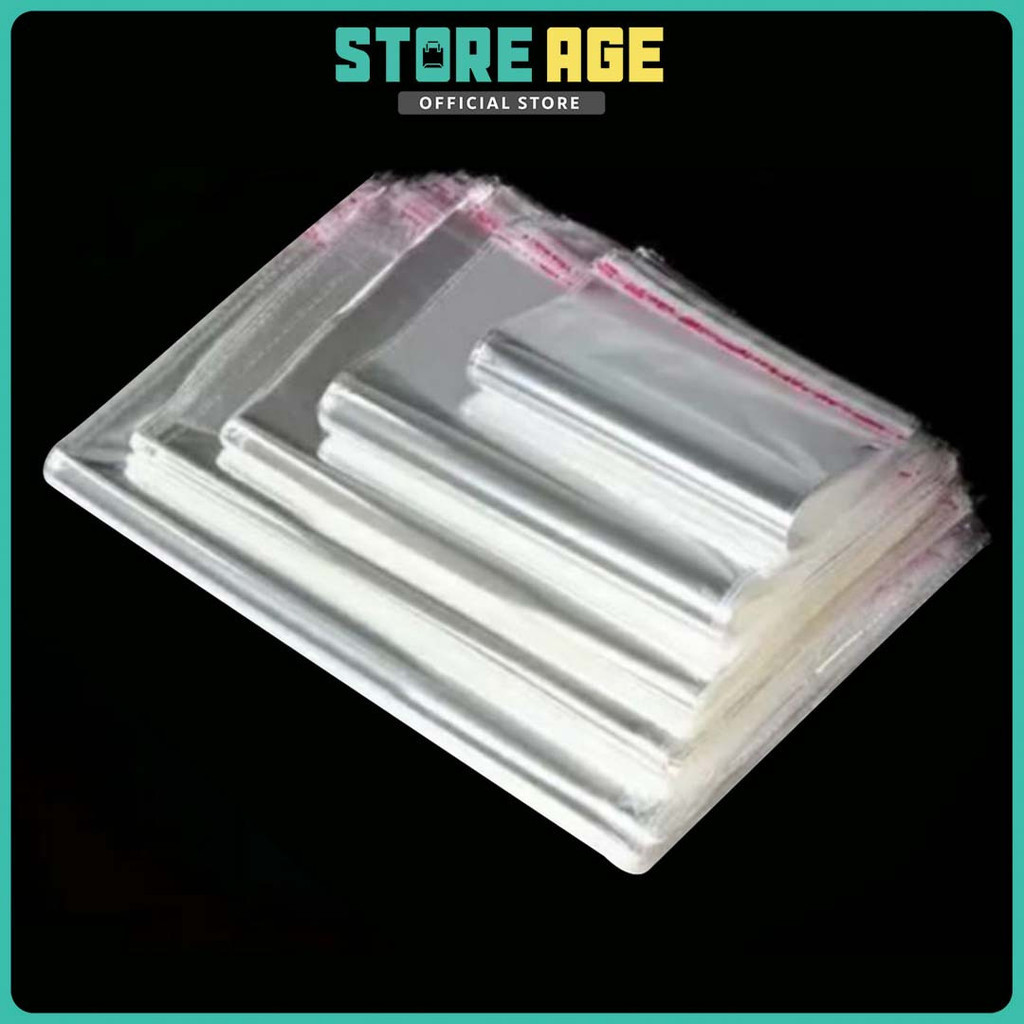 Store Age Self Adhensive Opp Bags Plain Transparent Packing Plastic