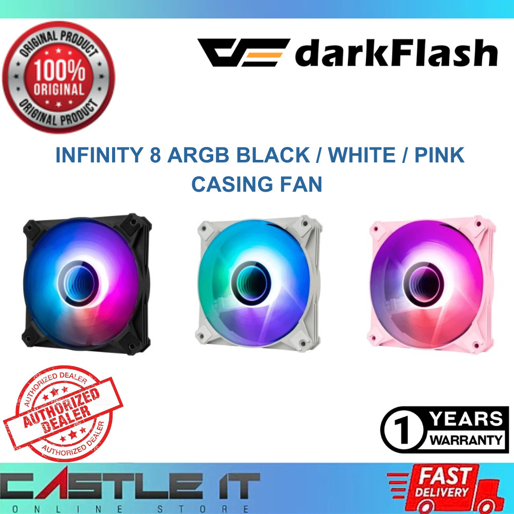 Aigo DarkFlash INFINITY 8 ARGB BLACK WHITE PINK ARGB RGB Casing