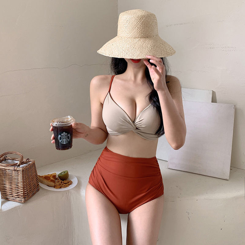 Swimsuit Female Korean Ins Style Hot Spring Conservative Split Sexy