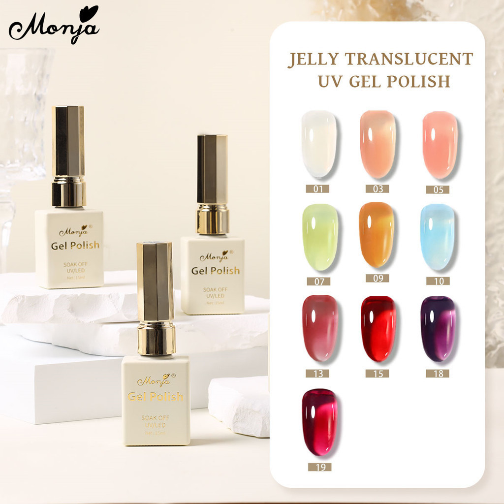 Monja Ml Jelly Nail Gel Polish Colors Ice Translucent Gel Nude