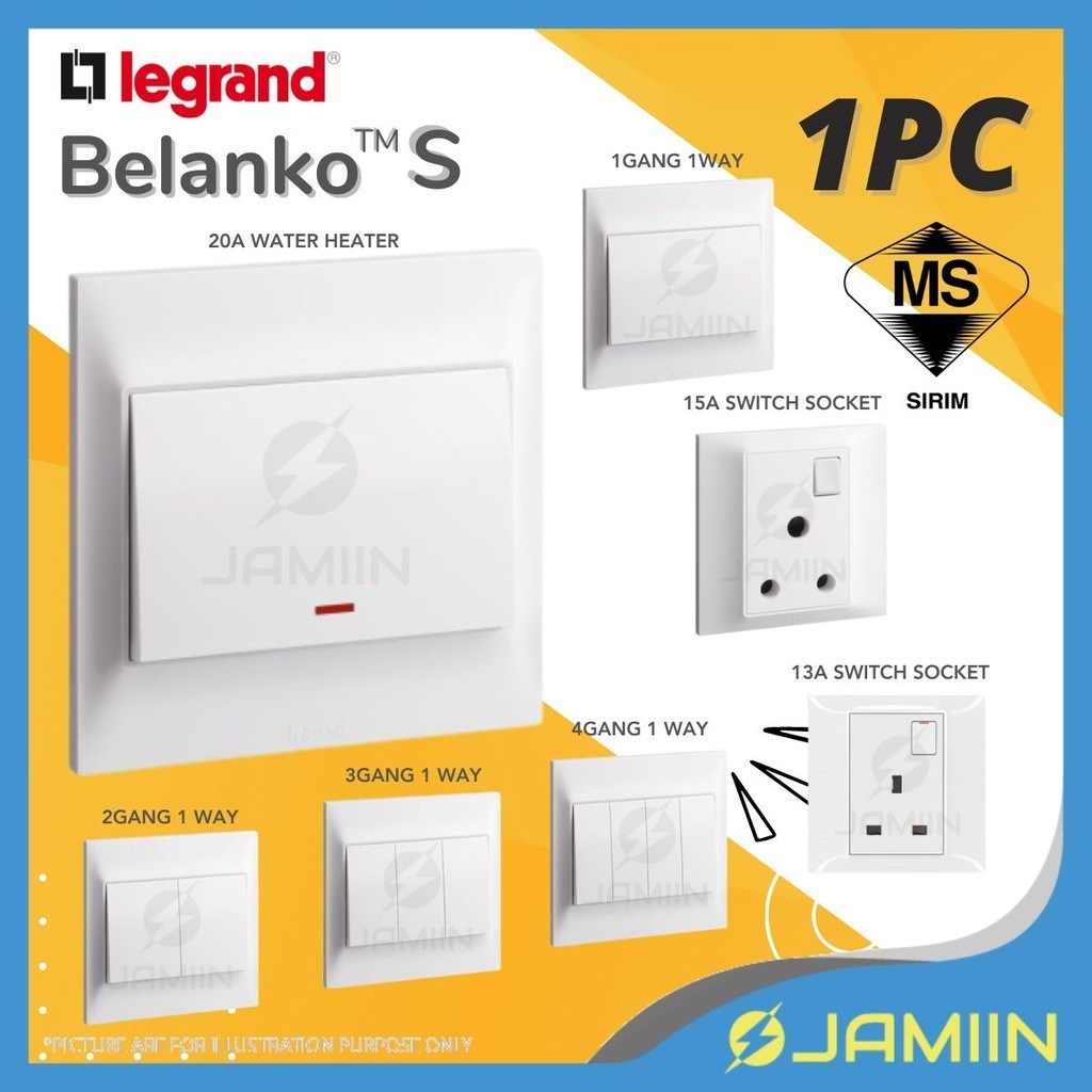 SIRIM LEGRAND Belanko Series Switch Socket White Socket Outlet 1WAY