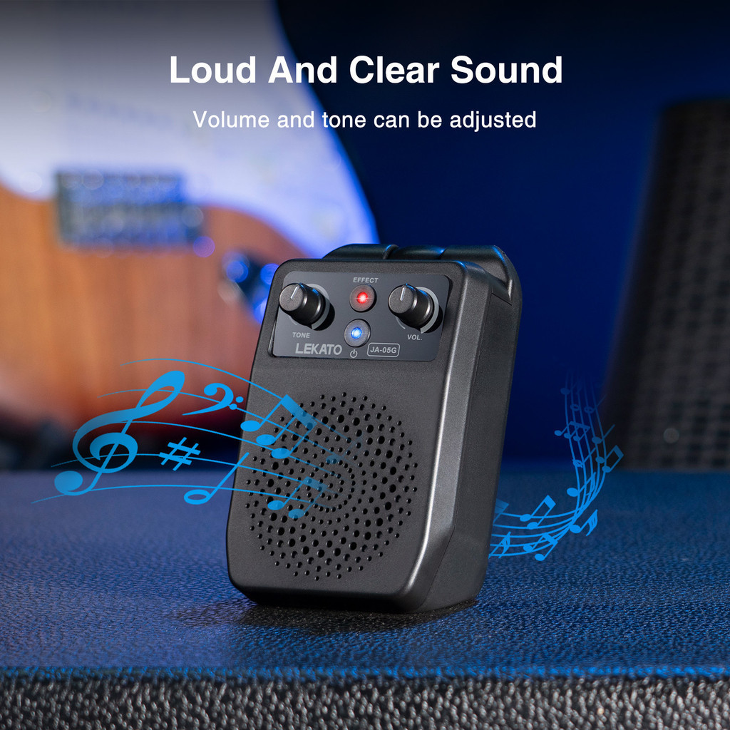 Lekato Ja G Mini Guitar Amplifier W Rechargeable Bluetooth With