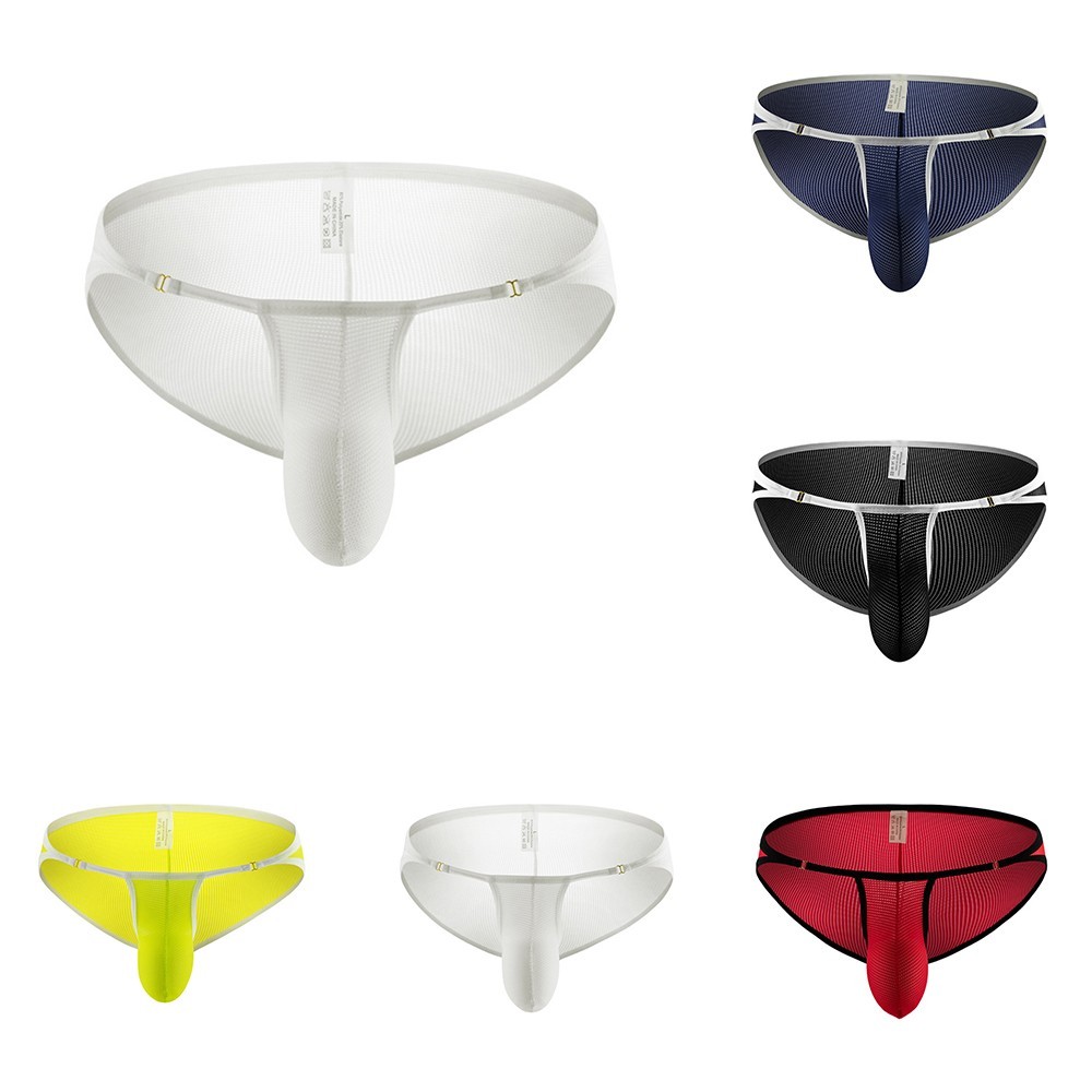 HEST Sexy Men Sheer Mesh Underwear Bikini Bulge Pouch Thongs