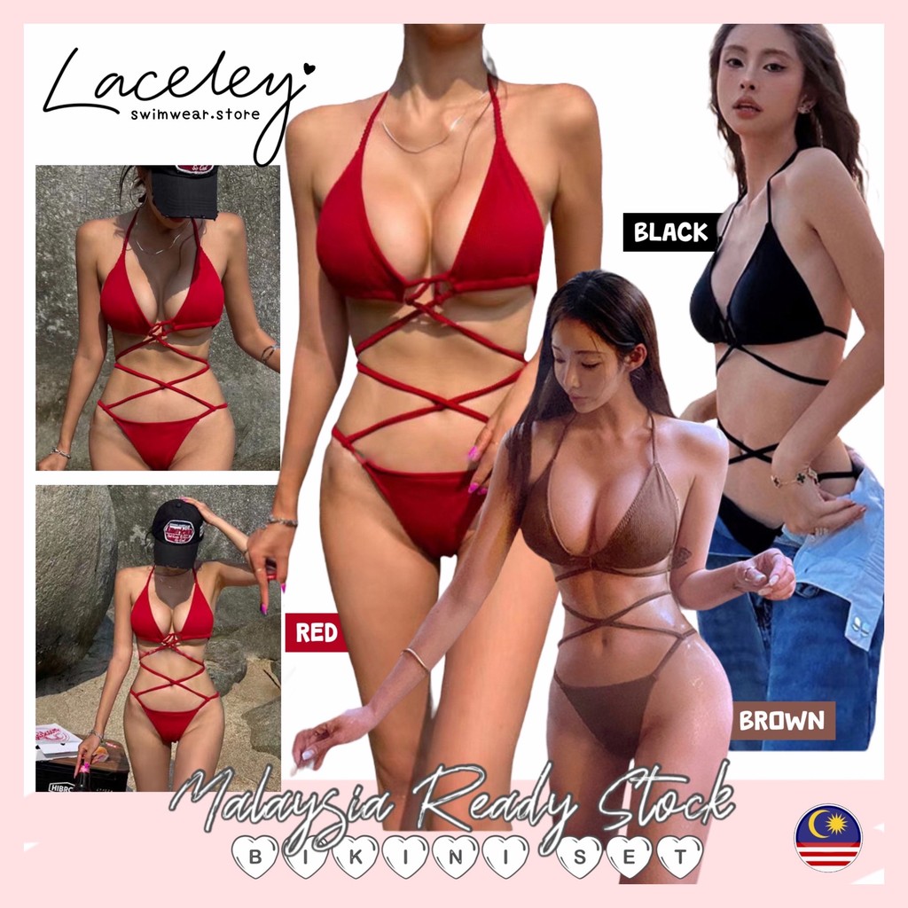 READY STOCK Laceley 2PCS Hot Korean Style Summer Swimsuit Woman