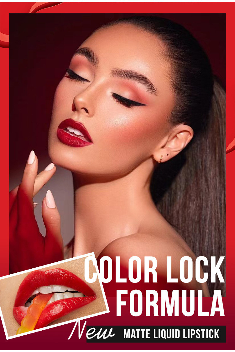 MLSMILE Dark Red Matte Velvet Lip Gloss Waterproof Liquid Lipstick Nude