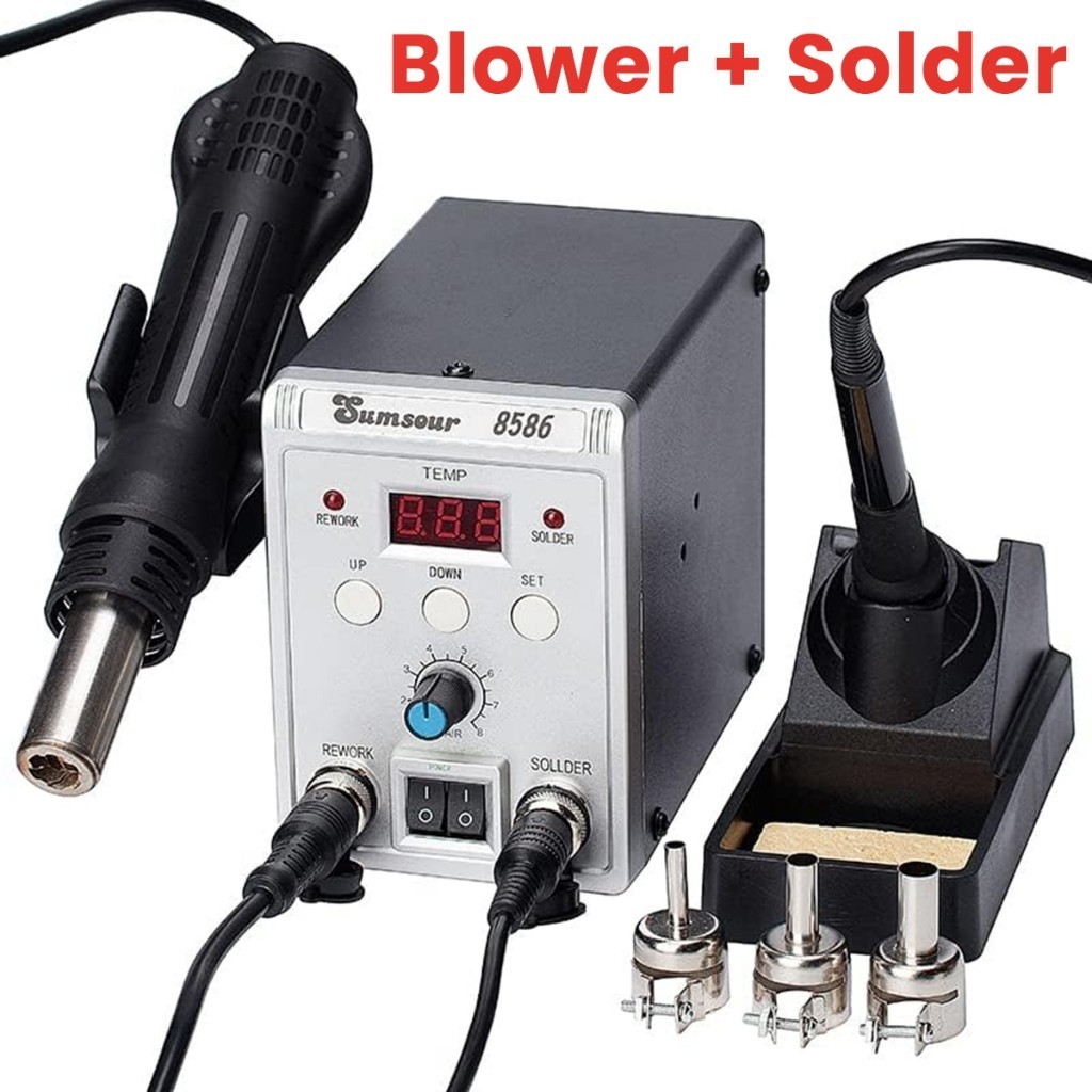 2 In 1 Rework Soldering Station Digital Display SMD Hot Air Gun Solder
