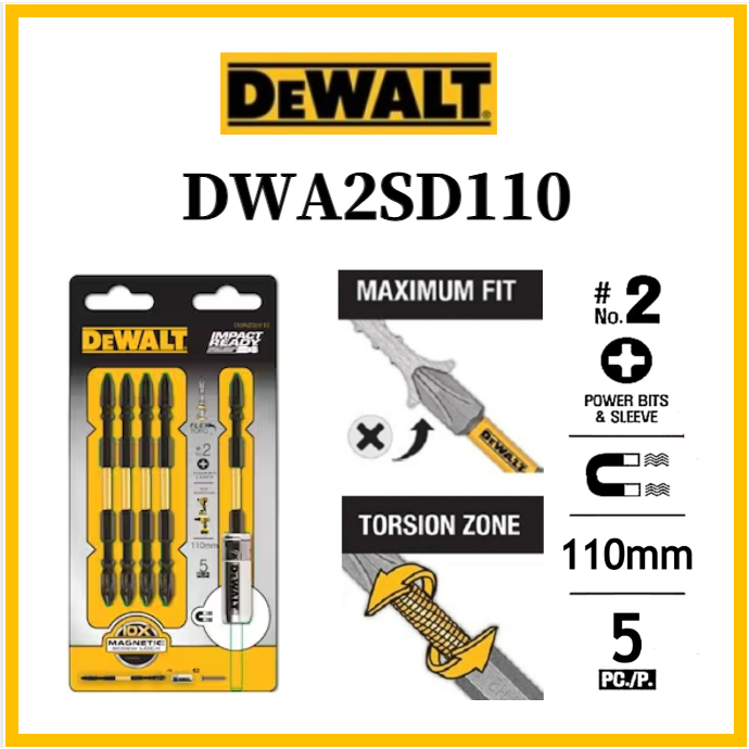 DEWALT DWA2SD110 DOUBLE ENDED POWER BITS PH2 110MM 5pcs Shopee Malaysia