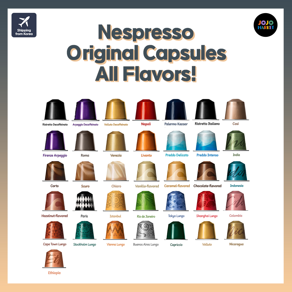 Nespresso Original Capsules All Flavors Flavors Shipping From