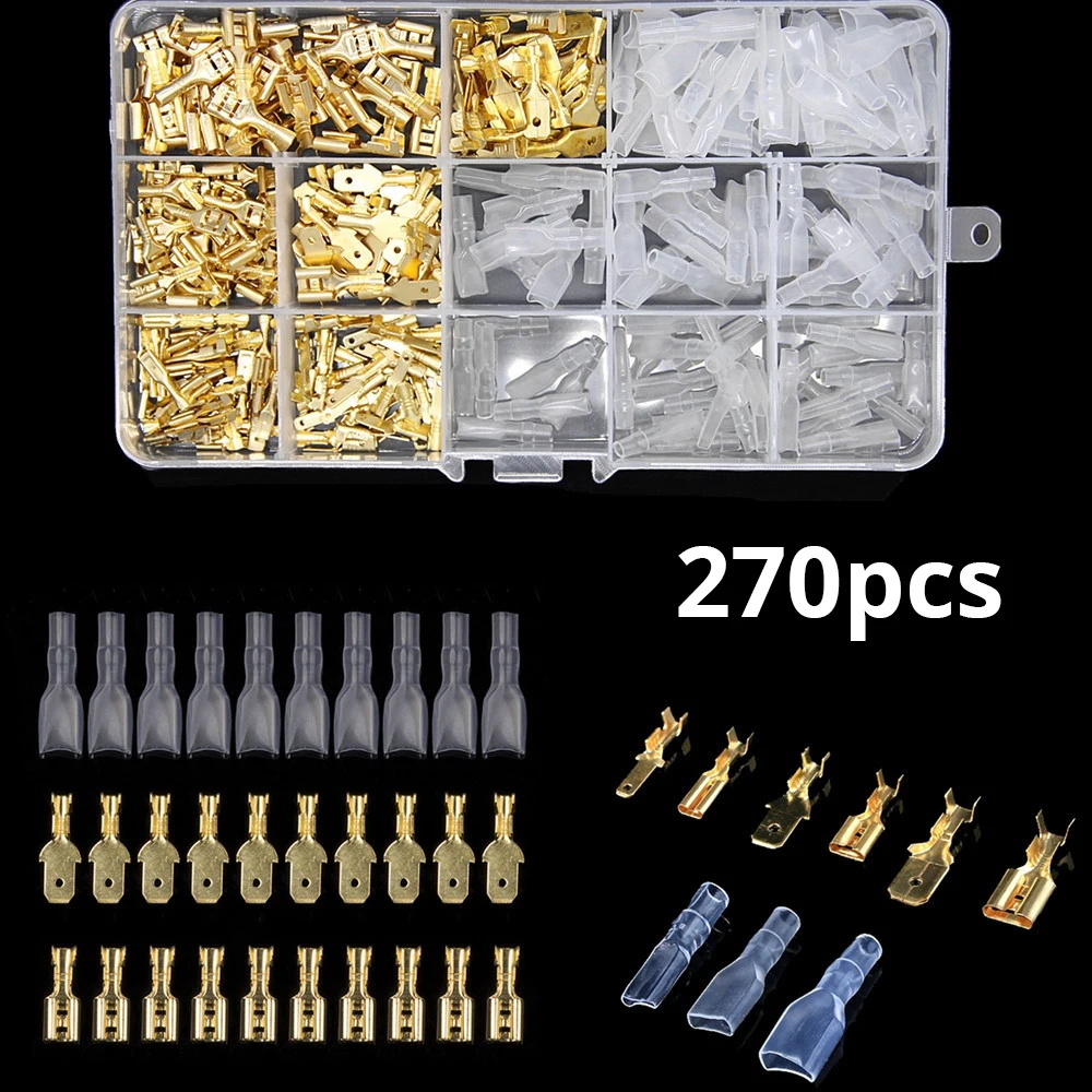 Box Insulated Male Female Wire Connector 2 8 4 8 6 3mm Electrical Crimp